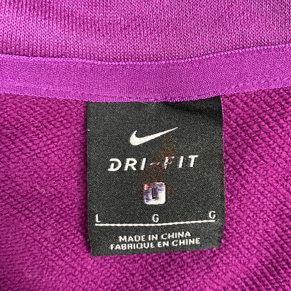 Nike Dri Fit Studio Short Sleeve Sweatshirt Full Zip, Purple - Picture 3 of 7